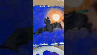 clip Painting bat details 🎨🦇 kidspainting halloweendecor beginnerfriendlys painting [upl. by Schrader477]