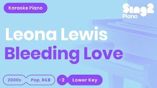 Leona Lewis  Bleeding Love Lower Key Piano Karaoke [upl. by Nakre]