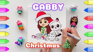 Gabbys Dollhouse Colouring Pandy Cakey Christmas [upl. by Nelrsa]