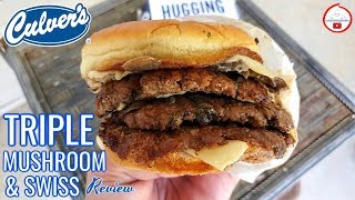 Culvers® TRIPLE MUSHROOM amp SWISS BUTTER BURGER Review 🍄🧀 🧈🍔 [upl. by Haff317]