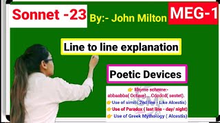 Sonnet 23 Methought I saw  John Milton summaryline to line explanation in Hindi Englishmeg1 [upl. by Ahsimit559]