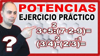 💥EJERCICIOS DE POTENCIAS 💥 Potenciación De Números Enteros y Fracciones 5 [upl. by Hamian]