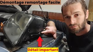 Démontage et remontage phare touareg phase 1 pour changement de lampoule r5 TDI v6 v8 v10 w12 [upl. by Henke]