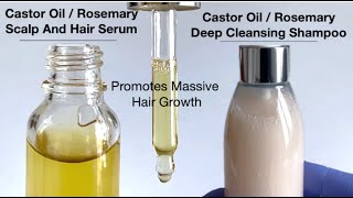 Castor Oil And Rosemary Oil Scalp Hair Serum And Castor Oil And Rosemary Deep Cleansing Shampoo [upl. by Uund]