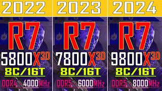 RYZEN 7 5800X3D vs RYZEN 7 7800X3D vs RYZEN 7 9800X3D  PC GAMES TEST [upl. by Yovonnda]