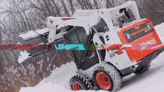 Bobcat Skid Steer S570 Snow Pusher [upl. by Eirlav919]