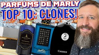 TOP 10 INEXPENSIVE PARFUMS DE MARLY CLONES  Excellent Middle Eastern Dupes of PDM Fragrances [upl. by Adnauqahs680]