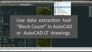 Use data extraction tool Block Count  AutoCAD  AutoCAD LT [upl. by Rehpotsyrk]