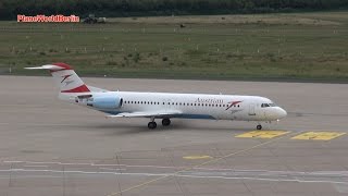 Austrian Airlines Fokker 100 Takeoff from CGN [upl. by Lilahk]