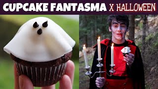 CUPCAKE FANTASMA DOLCE di HALLOWEEN goloso con pochi ingredienti facile e veloce Davide Zambelli [upl. by Ecnedac212]