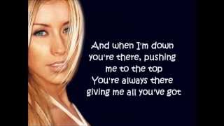 Christina Aguilera I Turn To You w lyrics on screen [upl. by Namrak]