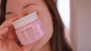 Quick No Makeup Fresh Look with Innisfree Cherry Blossom Toneup Cream See the before and after😱 [upl. by Yarb601]