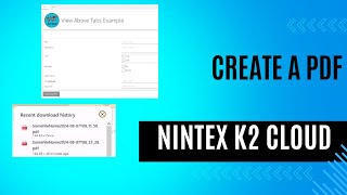 Nintex K2 SmartForm Create PDF [upl. by Hagi]