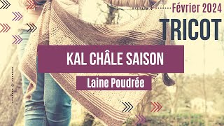 🧶KAL 1 Châle Saison de lainepoudree 🧶 [upl. by Nylcsoj]