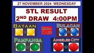 STL 2ND Draw 4PM Result STL Bataan Bulacan Pampanga Angeles 27 November 2024 WEDNESDAY [upl. by Nuawd]