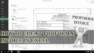 Proforma Invoice  How to Create proforma Invoice In Excel [upl. by Felicity911]