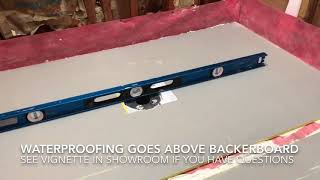 How to install solid stone shower base made in Denver Colorado [upl. by Esirec385]