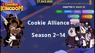 Cookie Alliance Season 214 Easy  Hero Guide  Cookie Run Kingdom [upl. by Nybor]