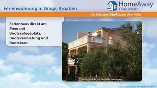 Dalmatien Ferienhaus direkt am Meer mit Bootsanlegeplatz Bootsvermietung  FeWodirektde Video [upl. by Sualakcin]