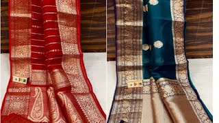 WhatsApp 8446603061pure handmade banarasi kora silk sarees [upl. by Niret]