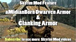 Skyrim Mod Feature aMidianBorn Dwarven Armor and Clanking Armor [upl. by Samp]