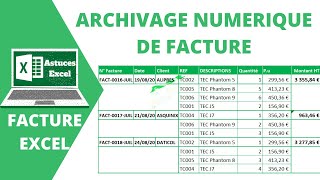 Faire un historique de facture sur Excel avec tous les détails [upl. by Sheppard699]