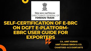 eBRC User Guide for Exporters Self certification of e BRC  Shipping bill closure in EDPMS [upl. by Tarsus]