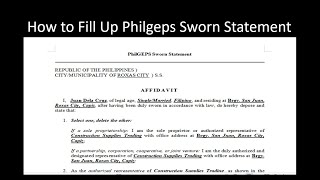 How to Fill up Philgeps Sworn Statement [upl. by Sebbie]