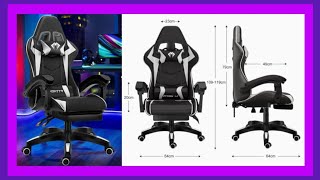 Cadeira Ergonomica Gamer Com Apoio Para Os Pés Branco [upl. by Hemetaf298]