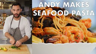 Andy Makes Seafood Pasta  From the Test Kitchen  Bon Appétit [upl. by Lon]