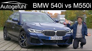 BMW 540i M Sport FULL driving REVIEW vs BMW M550i comparison 5Series Facelift 2021 [upl. by Sheeran]