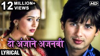 Do Anjaane Ajnabi  Hindi Lyrics  Vivah  Shahid Kapoor Amrita Rao  Udit Narayan Shreya Ghoshal [upl. by Croom589]