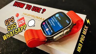 HK8 Pro Max  Amoled   GPS📍 WHATSAPP 💬  SOS 🆘  Top 3 Hidden Features   Hindi [upl. by Elletnuahc]