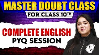 Class 10th  Full ENGLISH Most Repeated PYQ Session  Important Topics  CBSE Board [upl. by Elleron]