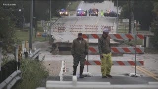 2900 Bridge in Kingsland collapses after major flood [upl. by Vastha52]