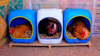 Cómo hacer un práctico nido para gallinas con botes de 20 litros  Practical nest for chickens [upl. by Noryak]