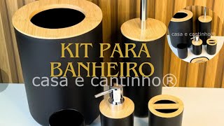 kit de Banheiro com tampas em madeiraUnboxing e Análise [upl. by Yadsnil]