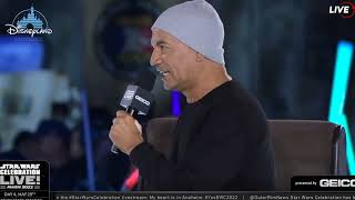 Temuera Morrison Boba Fett Interview And Sings Drift Away  Star Wars Celebration 2022 [upl. by Lenahc]