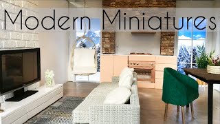 DIY Miniatures Modern Living Room [upl. by Nitza]