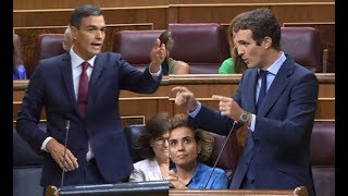 Primer RIFI RAFE entre Pedro Sánchez y Pablo Casado Cataluña e inmigración [upl. by Cranston]