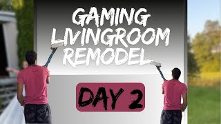 Remodeling my living room into my dream gaming room  Day 2 [upl. by Htenek]