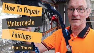 How To Repair Cracked and Broken Motorcycle Fairings Pt 3 Tutorial [upl. by Ycaj]