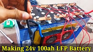 How to make 24v 100ah  32v 100ah Highstar prismatic cells  Lifepo4 battery [upl. by Elbam]