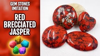 DIY Polymer Clay Red Brecciated Jasper Gemstone and Red Turquoise Gemstone imitation technique [upl. by Stacie941]