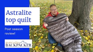 Post Season Review of the Western Mountaineering Astralite Top Quilt [upl. by Beesley861]