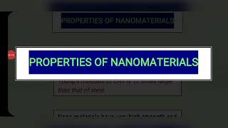 Properties of Nanomaterials [upl. by Flower879]