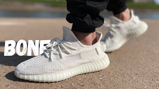 They Used The OLD Material Yeezy 350 Bone Review amp On Foot [upl. by Atiuqihs]