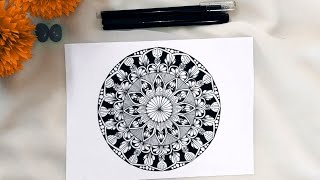 Simple and Easy Mandala Art for Beginners  Step by Step Tutorial with Measurements [upl. by Primalia885]