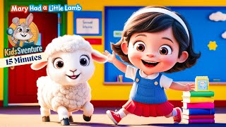 Mary Had A Little Lamb Nursery Rhyme 15 Minutes Loop  Cartoon Animation Rhymes amp Sonqs For kids [upl. by Matthaus318]