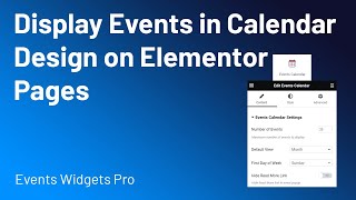 The Events Calendar Widgets For Elementor  Events Widgets Pro for Elementor amp The Event Calendar [upl. by Yeltnerb]